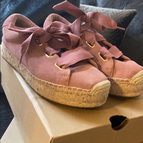 UGG Brianna Dusty Rose Suede Espadrille Sneakers - Picture 1 of 4